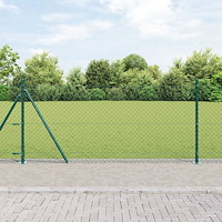 vidaXL Kedjegrind Set om 2 Grön Pulverlackerat Stål 0.8 x 25 m Hållbar