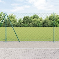 vidaXL Länklänksstaket med 13 flansade poster 1,4x25 m Galvaniserat stål