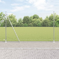 vidaXL Kedjesträngsza med 7 flangerade stolpar 1.5x10 m Galvaniserat stål