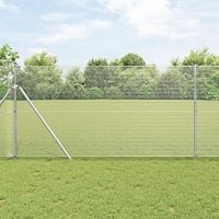 vidaXL Stängselstolpe Set Set med 2 Galvaniserat stål 10 x 1 m Hållbart