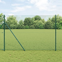 vidaXL Svetsat Trådgitter med 13 Stolpar Grön 1.5x25 m Stål