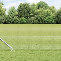 vidaXL Svetsat Tråd Stängsel med 7 Spikpinnar 0.6x10 m Galvaniserat Stål