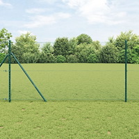 vidaXL Hexagonstängsel Grön 1,4x10 m Stål