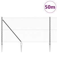 vidaXL Hexagonstängsel Grå 1.2x50 m Stål