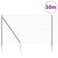 vidaXL Hexagonstängsel Grå 1.6x50 m Stål