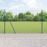 vidaXL Hexagon Staket Grön 1.4x25 m Stål