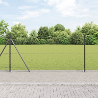 vidaXL Hexagonstängsel Grå 0,8x10 m Stål
