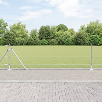 vidaXL Hexagonal stängsel med betongfundament 100 x 0,6 m Silver Mesh