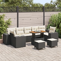 vidaXL Trädgårdsoffset 10 pcs Svart konstrotting