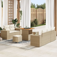 vidaXL Trädgårdsoffset 8 pcs beige och gräddvit 80 x 80 x 71 cm