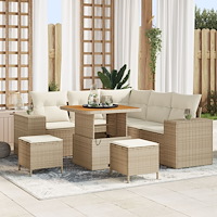 vidaXL Trädgårdsoffset 8 pcs Beige och gräddfärgad 80 x 80 x 71 cm