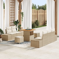 vidaXL Trädgårdsoffset 8 pcs Beige och gräddfärgad 80 x 80 x 71 cm