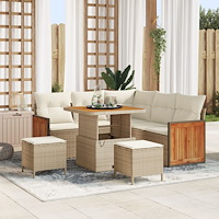 vidaXL Trädgårdsoffset 8 pcs Beige och gräddfärgad 80 x 80 x 71 cm