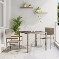 vidaXL Trädgårdsmöbelset 3 pcs Grå och Brun 90 x 90 x 75 cm