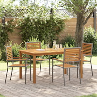 vidaXL Trädgårdsmöbelset 5 pcs Grå Poly rattan