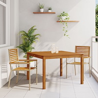 vidaXL Trädgårdsmöbelset 3 pcs Beige Poly rattan