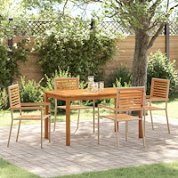 vidaXL Trädgårdsmöbelset 5 pcs Beige Poly rattan