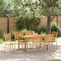 vidaXL Trädgårdsmöbelset 7 pcs Beige Poly rattan