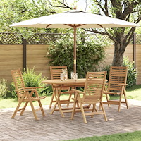 vidaXL Trädgård Stol 4 pcs Brun 52 x 64,5 x 108 cm Massivt teakträ