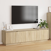 vidaXL TV-bänk med LED Sonoma Ek 180x38x49 cm Konstruerat trä