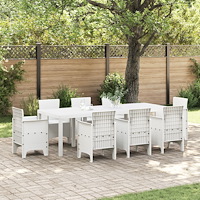 vidaXL Utebord Vitt 250x100x73 cm Poly Rattan, vidaXL Utebord Vitt 100x100x73 cm Poly Rattan, vidaXL Utebord Vitt 150x100x73 cm...
