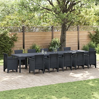 vidaXL Trädgårdsbord Antracit 400x100x73 cm Poly Rattan, vidaXL Trädgårdsbord Antracit 250x100x73 cm Poly Rattan, vidaXL Trädgå...
