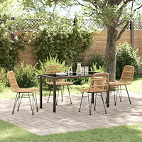 vidaXL Trädgårdsmöbelset 4 pcs Brun Poly rattan