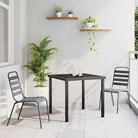 vidaXL Trädgårdsmöbelset 3 pcs Mörkgrå Stål