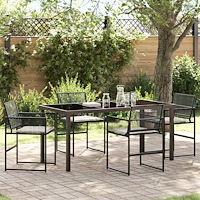 vidaXL Trädgårdsmöbelset 5 pcs Svart Poly rattan