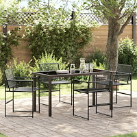 vidaXL Trädgårdsmöbelset 5 pcs Svart Poly rattan