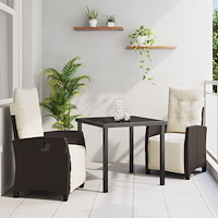 vidaXL Trädgårdsmöbelset 3 pcs Brun konstrotting