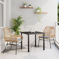 vidaXL Trädgårdsmöbelset 3 pcs Brun konstrotting