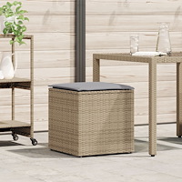 vidaXL utomhusförvaringslåda Beige Syntetisk Rattan Mellanstor