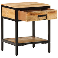 vidaXL Sängbord 40x35x50 cm Massivt Trä Grovt Mangoträ