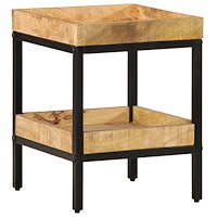 vidaXL Sidobord 35x35x45 cm Solid Wood Rough Mango