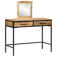 vidaXL Sminkbord 100x40x75/120 cm Solid Wood Rough Mango