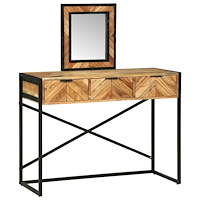 vidaXL Sminkbord med spegel 100x40x120 cm Solid trä Acacia