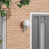 vidaXL Utomhusvägglampa med sensor silver rostfritt stål IP44