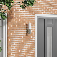 vidaXL utomhusvägglampa med sensor silver rostfritt stål IP44