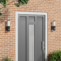 vidaXL Utomhusvägglampa med sensor 2 st svart rostfritt stål IP44