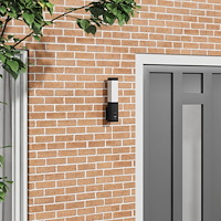 vidaXL utomhusvägglampa med sensor svart rostfritt stål IP44