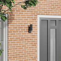 vidaXL Utomhusvägglampa Svart Rostfritt Stål IP44
