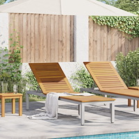 vidaXL Solstol Grå 200x55x35 cm Massivt Akacia