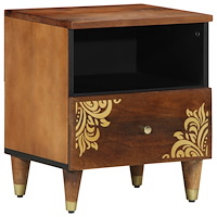 vidaXL Sängbord 2 st 40x33x46 cm Massivt Mango trä