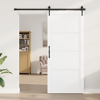 vidaXL Inomhusdörr 'ORKDAL'Vit 93x211x4 cm Solid Träd Furu