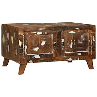 vidaXL Kaffebord Flerfärgat 80x54x45 cm Massivt trä Återvunnet