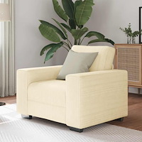 vidaXL Soffstol gräddvit 60 cm manchestertyg