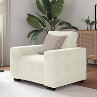 vidaXL Soffstol gräddvit 60 cm sammet