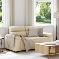 vidaXL 2-sitssoffa gräddvit 120 cm tyg