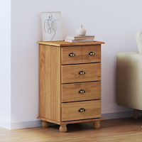 vidaXL Kommod 'ASKIM'Honung Brun 45.8x40x79 cm Solid Trä